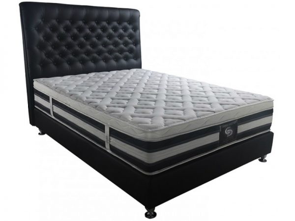 מיטה זוגית מרופדת מפוארת דגם קריסטל Camp David כולל מזרון